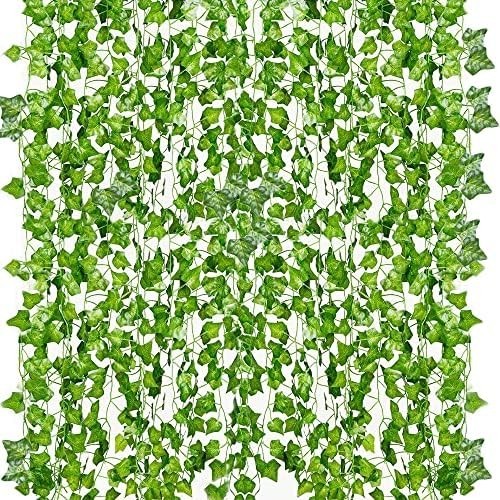 12 Pack 84 Feet Fake Ivy Leaves Vines Artificial Garland Greenery Hanging Plants