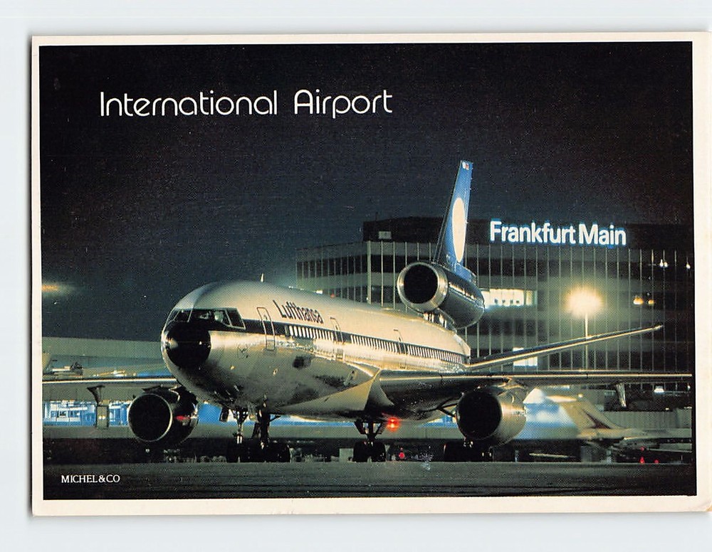 Postcard International Airport Frankfurt Germany
