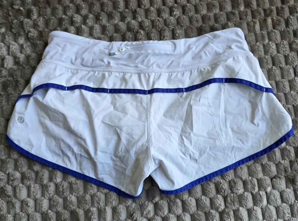 Lululemon White Speed Up Running Shorts Women’s Size 8 Athletic Yoga Gym