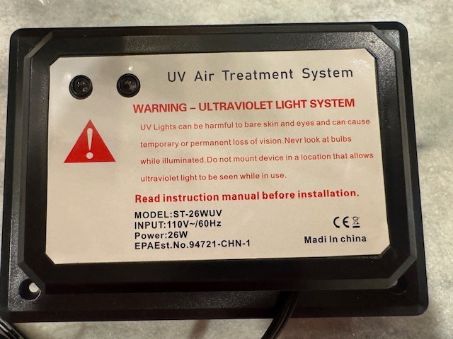 HVAC UV Light Sanitizer Air Purifier 26W/110V for Whole House AC Duct Cleaner-image