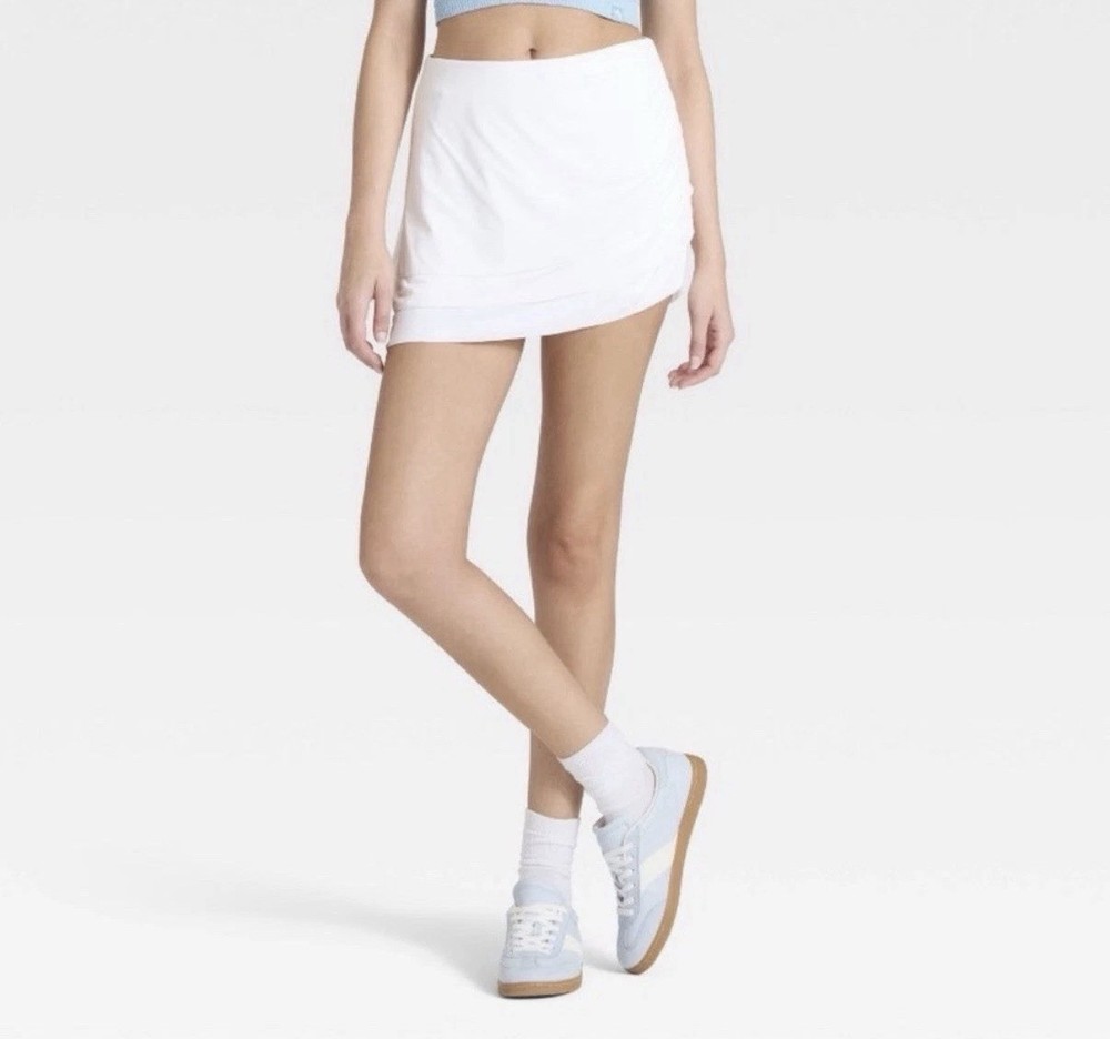 NWD JoyLab High Rise Asymmetrical Skort Built In Shorts White Size S Athleisure
