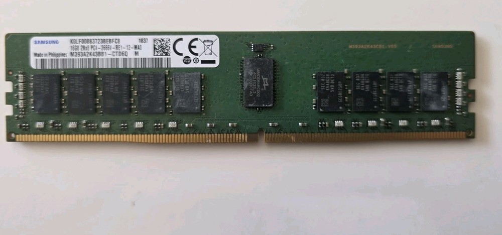 Samsung 16GB 2RX8 PC4-2666V-RE1-12-MA0 DDR4 MEMORY Server RAM