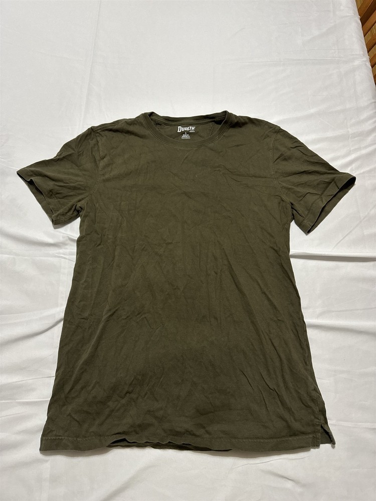 Duluth Trading Co Mens Longtail T T-Shirt Slim Fit Olive Green Size Large
