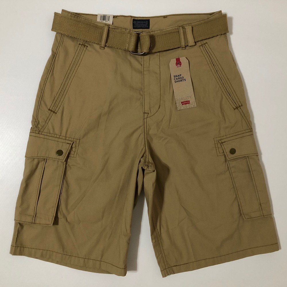 Levi’s Men’s Snap Cargo beige tan Shorts with Belt NWT  Sz 30