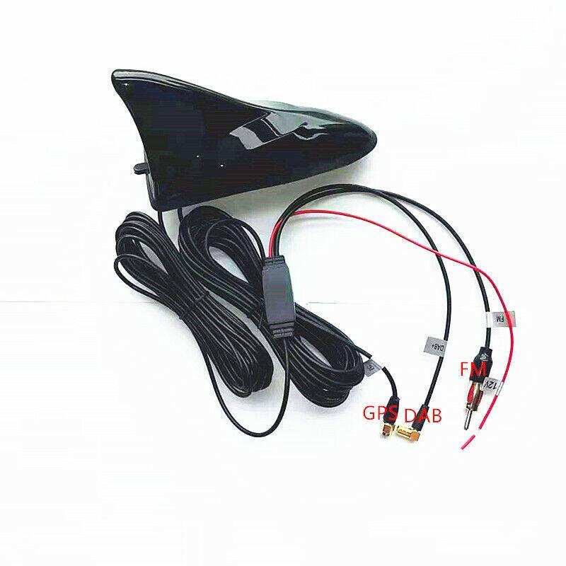 Car Roof Shark Fin Mount FM/AM/DAB+ Radio Antenna For Car GPS Navigation System