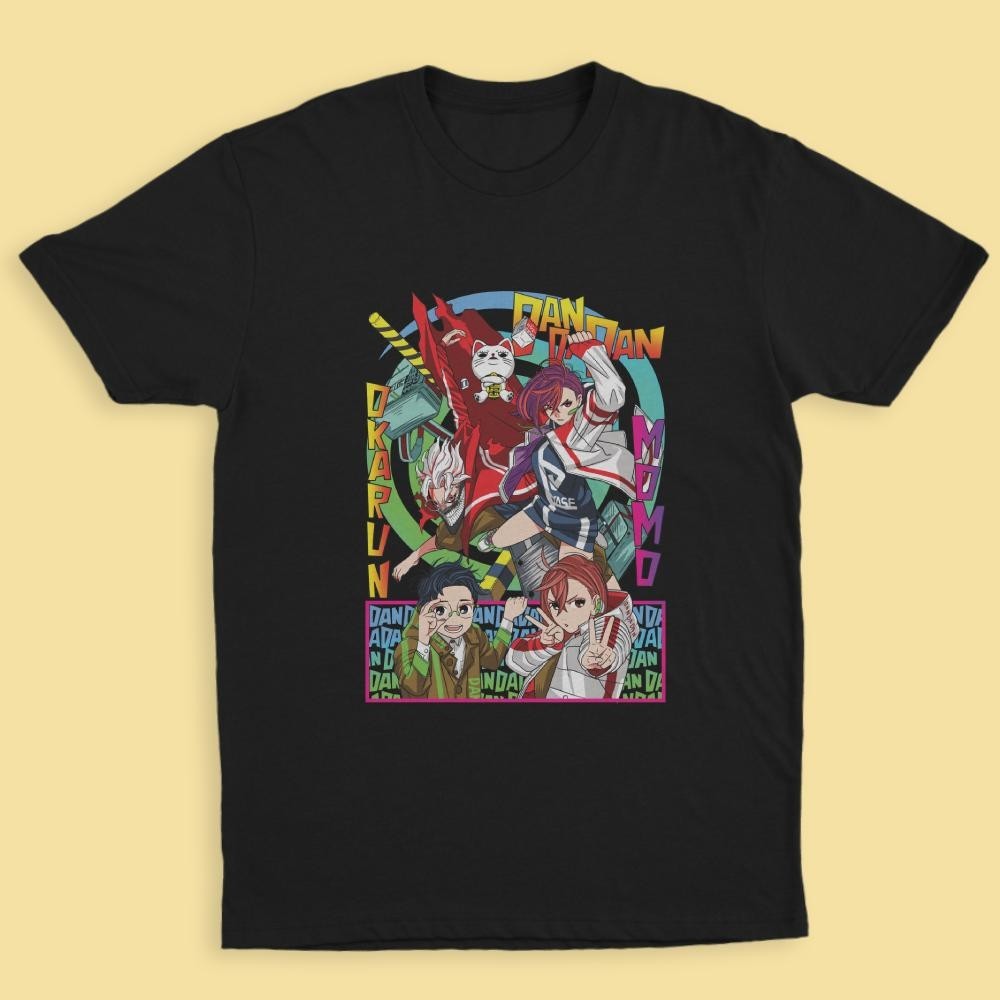 Dandadan Momo Okarun T-Shirt Anime Graphic Tee Unisex Black Cotton S-5XL