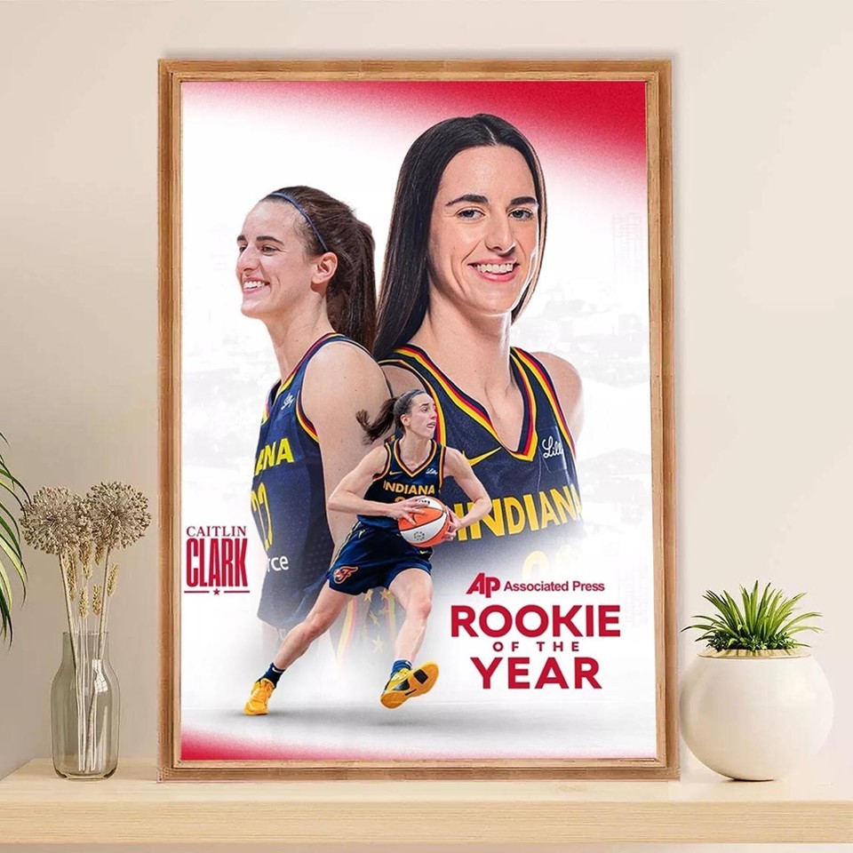 Caitlin Clark Rookie of the Year Poster Basketball Sports Print Wall Art Decor