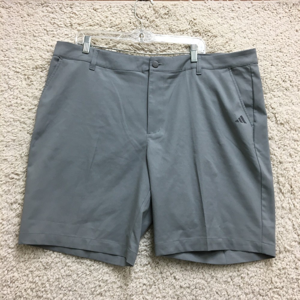 Adidas Shorts 40 Men Gray Golf Chino Performance Flat Front Pockets Modern Fit