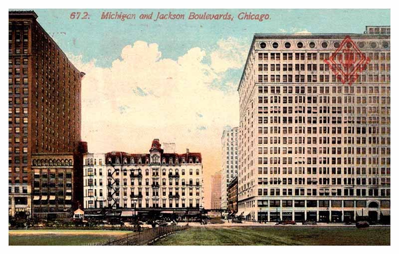 Postcard BUILDING SCENE Chicago Illinois IL m/09 AP6666