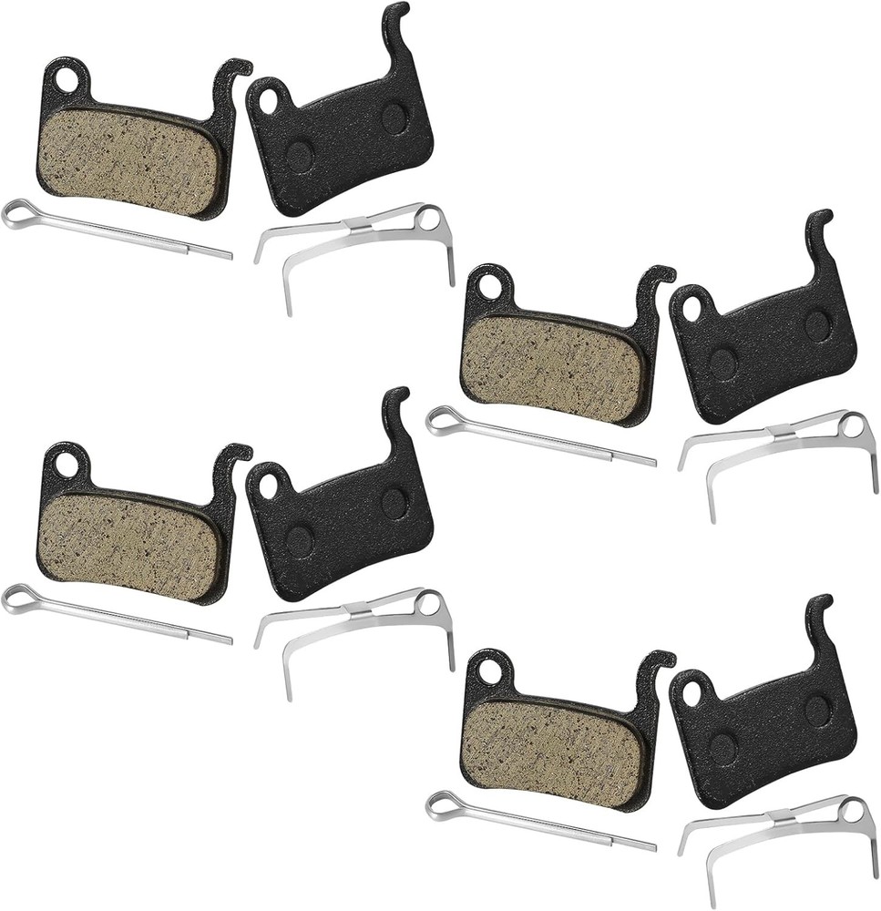4 Pairs Bike Brake Pads - Resin Semi-Metal Disc 1.25x1.06 Inch Black