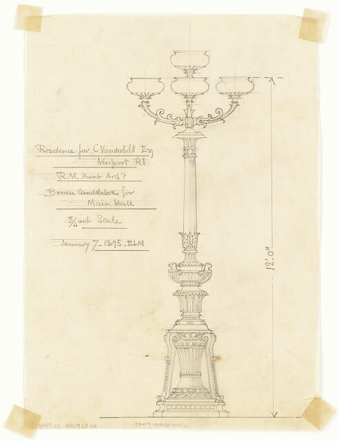 Photo:Newport Rhode Island The Breakers Vanderbilt Bronze Candelabra 1895