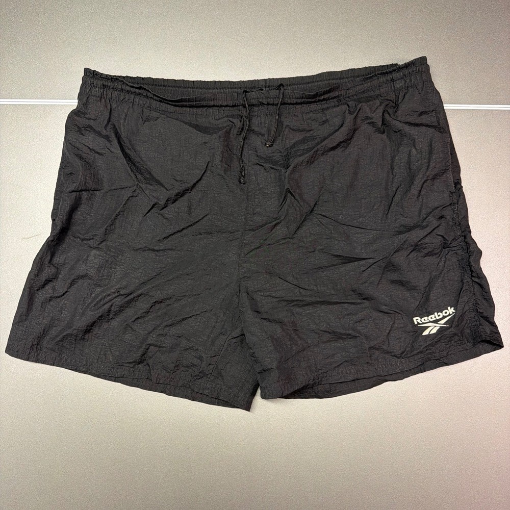 Reebok Athletic Shorts Men's Medium Black Drawstring Waist Mesh Lined NylonBlend