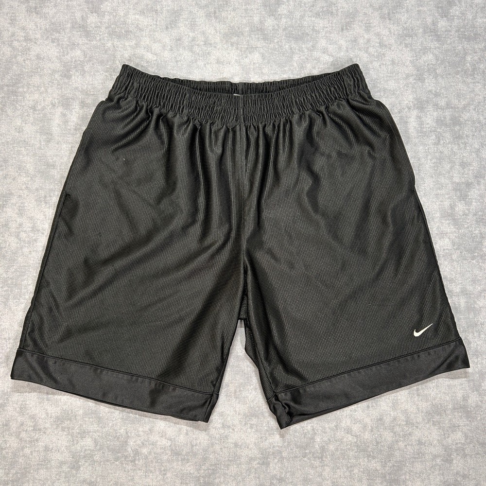 VTG Y2K Nike black athletic streetwear baggy basketball shorts mens XL