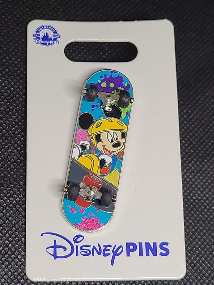 Disney Mickey Mouse Skateboard Paint Splatter Collectible Pin