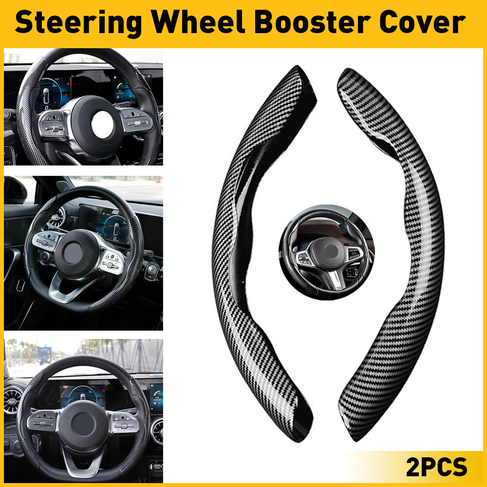 Steering Wheel Cover Non-Slip Booster Fiber Carbon Accessories 14