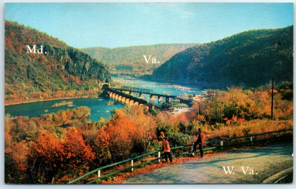 Postcard - Harpers Ferry, West Virginia - Where Three States Meet