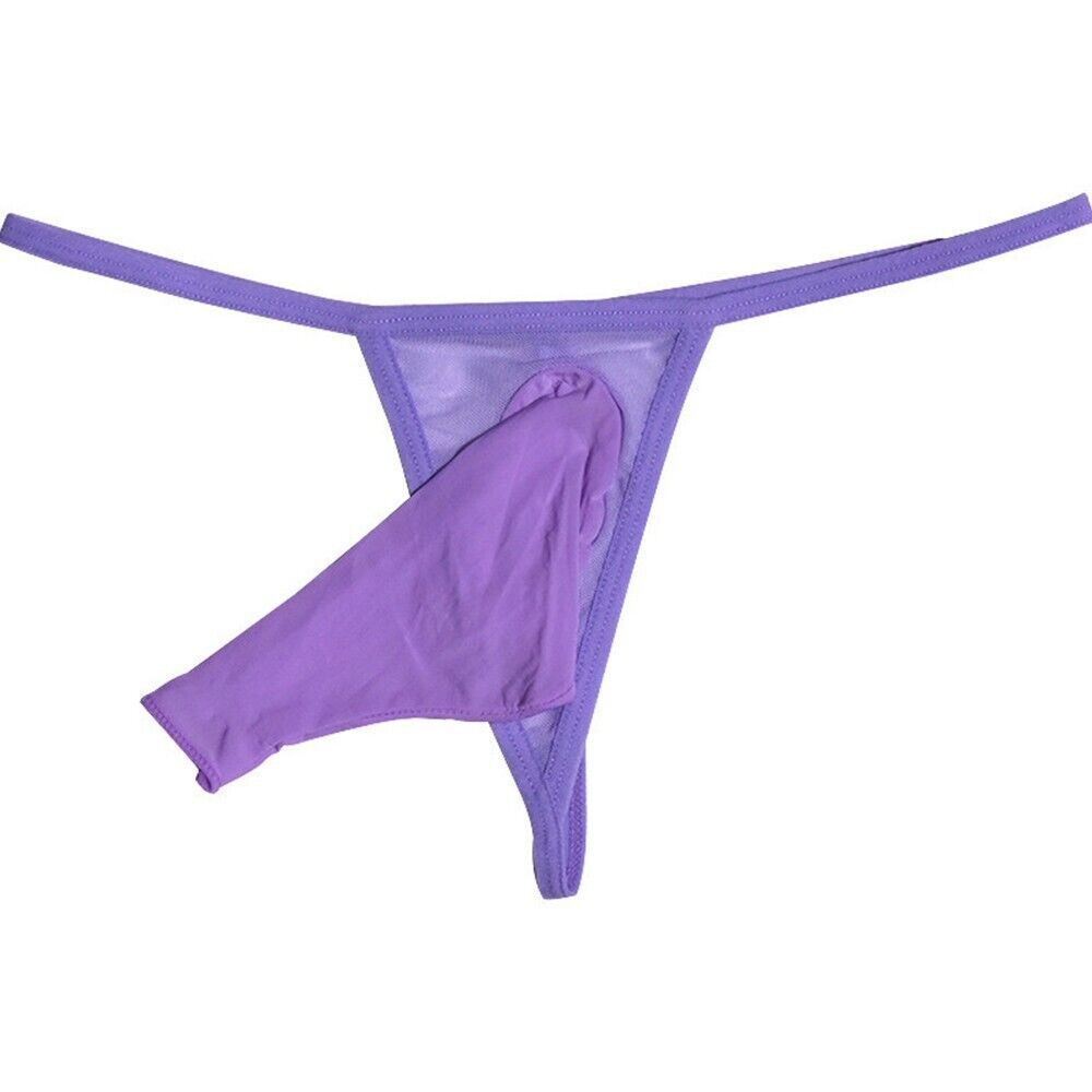Glossy Peni Briefs Ice Silk Underpants Panties Mens Underwear Transparent Thongs