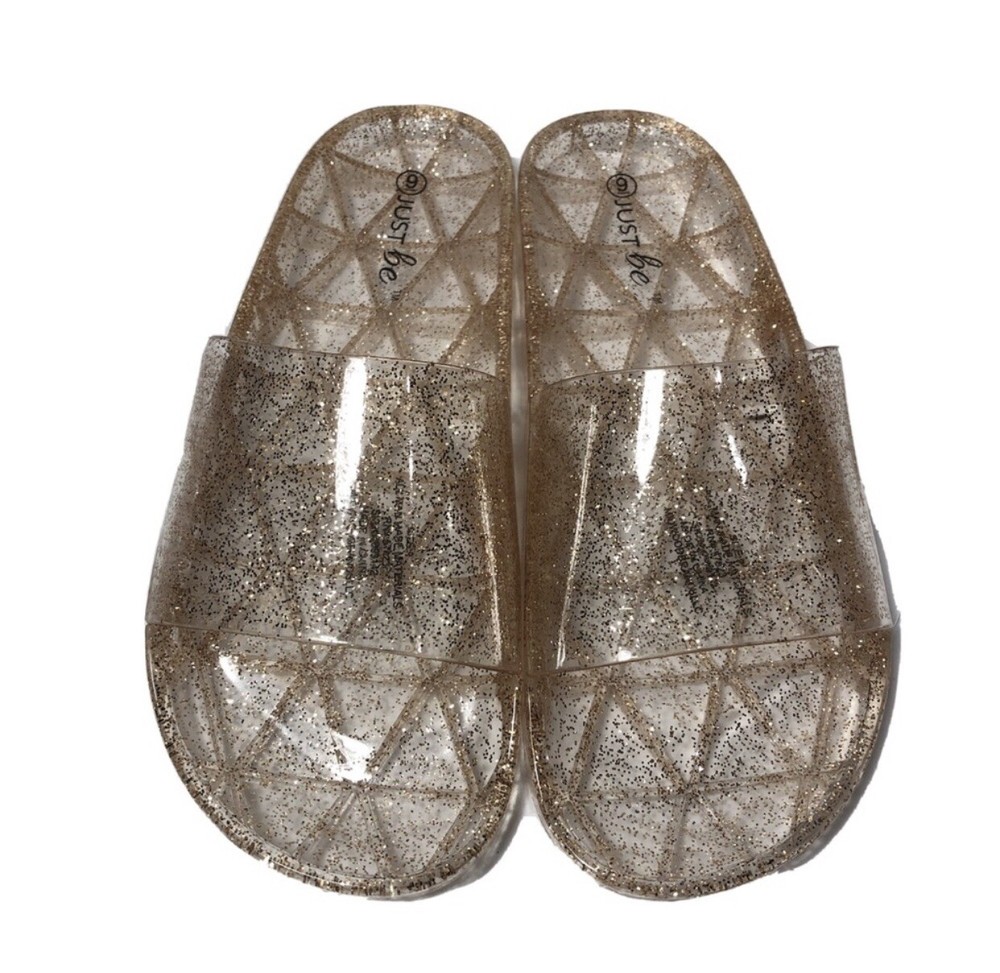 Jelly slide gold glitter sandals NWT size 9