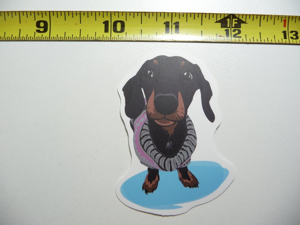 Dachshund Sweater Decal Sticker for Dog Lovers Wiener Doxie Pet Design