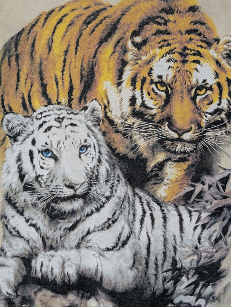 The Mountain Mens T-shirt Vintage 2001 Beige Begal Tigers Orange/White XL #6424