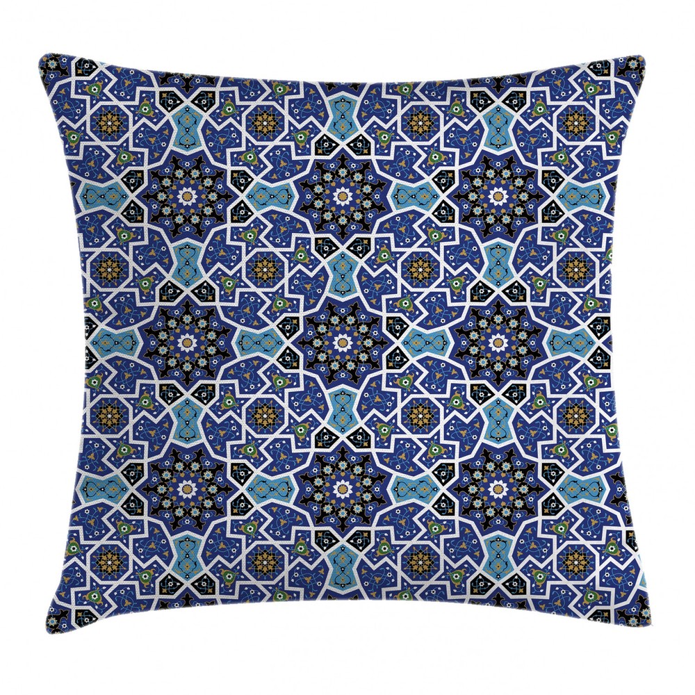 Arabic Persian Gypsy Square Throw Pillow Cover 16 Inch Bohemian Decor