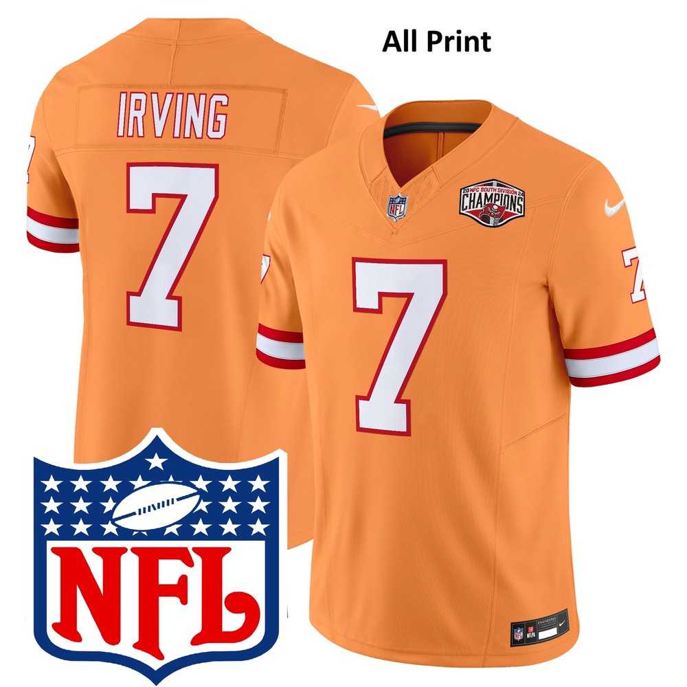 TampaxBay Bucs 2024 NFC South #7 Bucky Irving Football Jersey - Full Print
