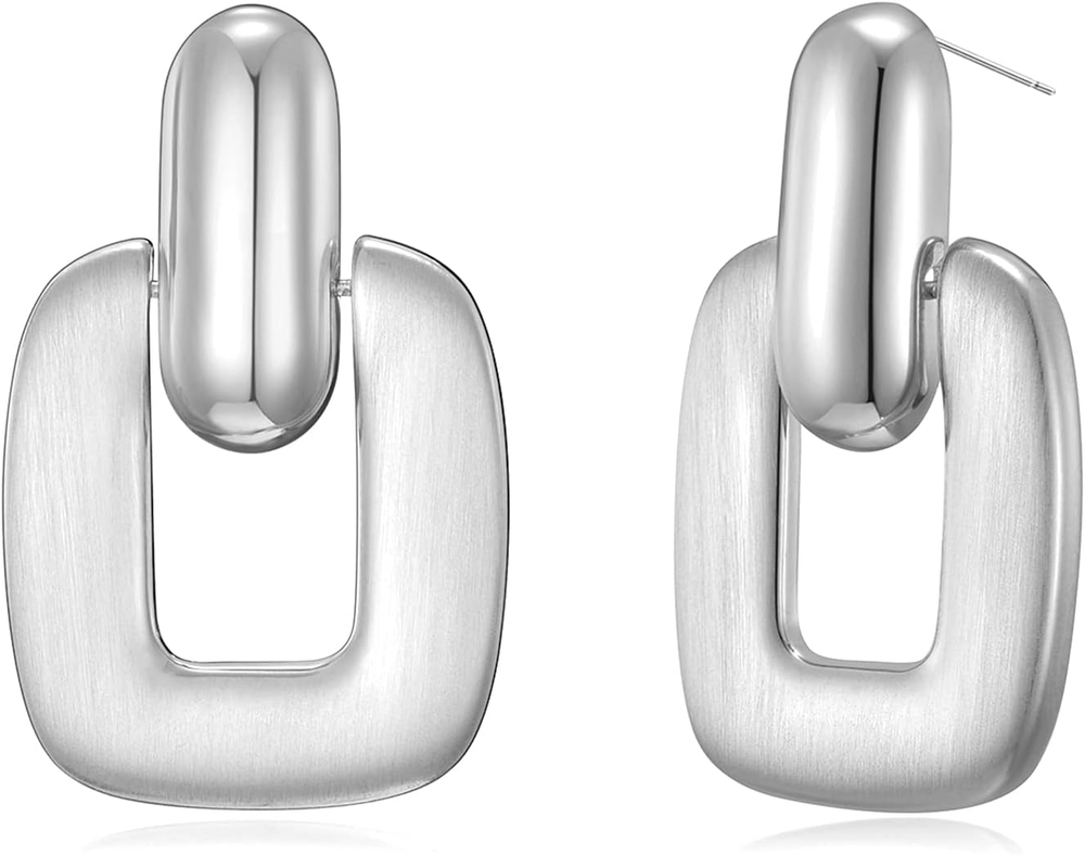Elegant Gold and Silver Hoop Dangle Earrings for Women Retro Statement Piece with Multiple Stylish Designs
