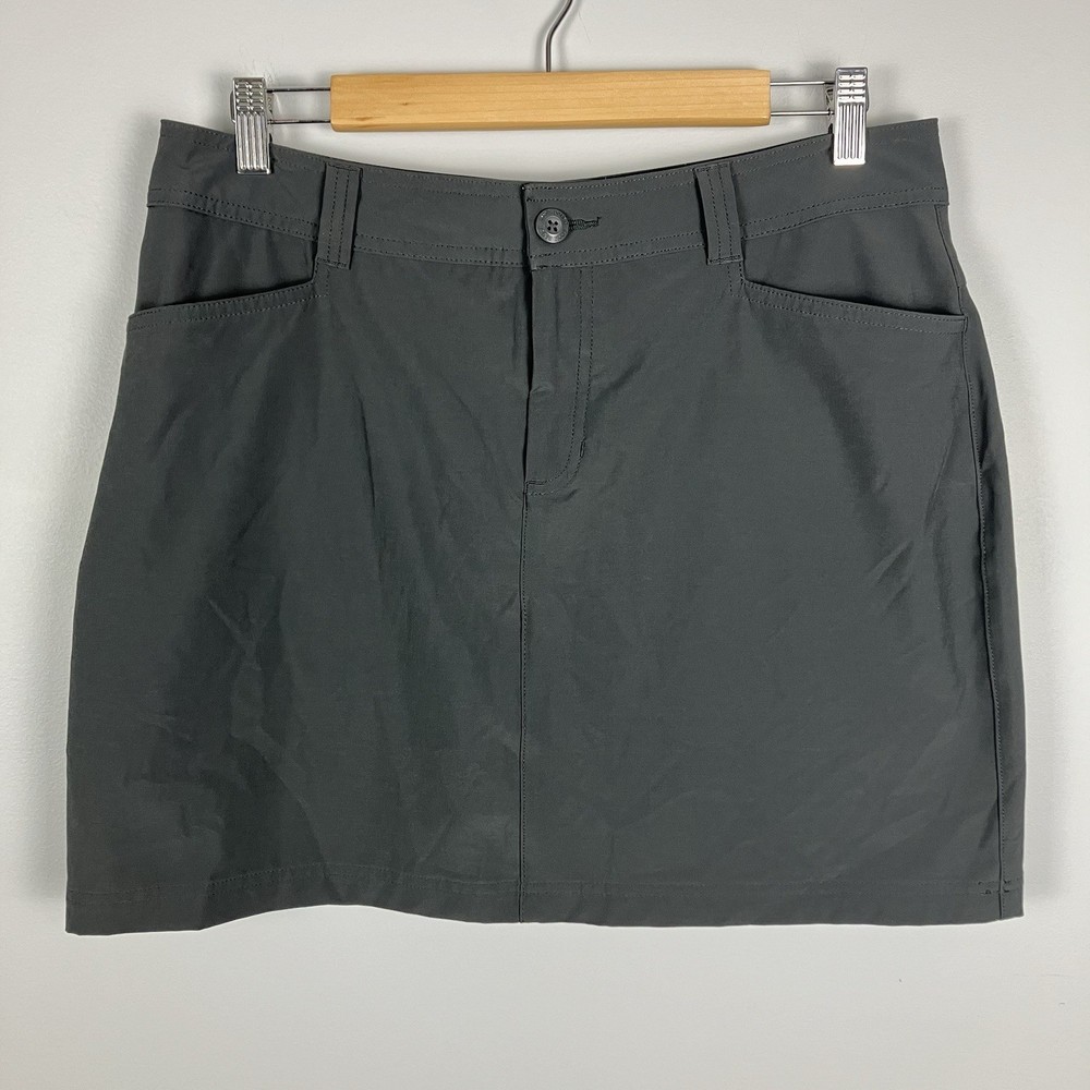 Eddie Bauer Womens Skort Size 10 Gray Outdoor Hiking Golf Performance Utility