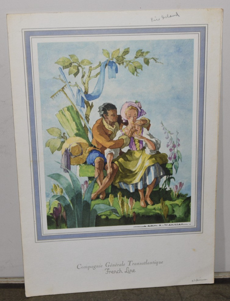 FRENCH LINE S.S France Noel Caribe DINNER MENU 1970 Transatlantic Ocean Liner