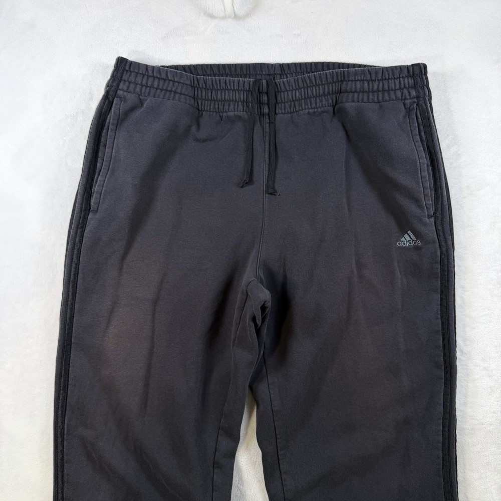 Vintage Y2K Black Black Adidas Striped Baggy Sweatpants Size L Faded