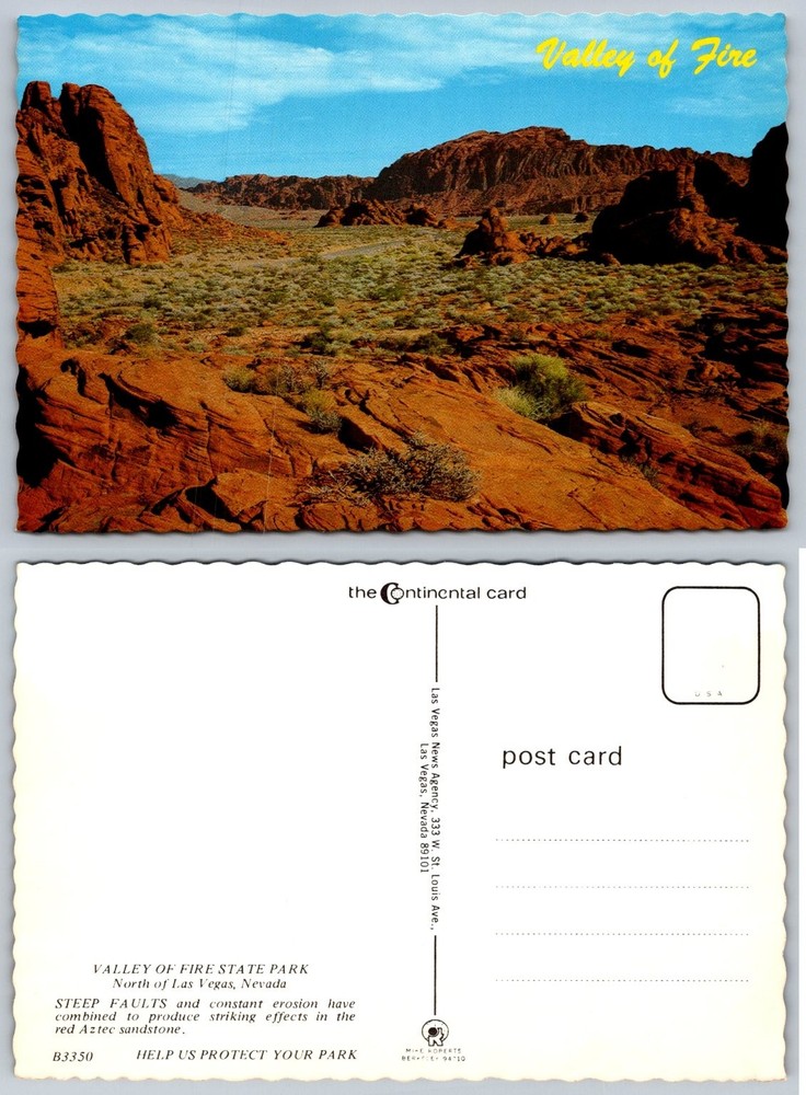 Vintage Valley of Fire State Park Nevada Scenic Desert Chrome Postcard
