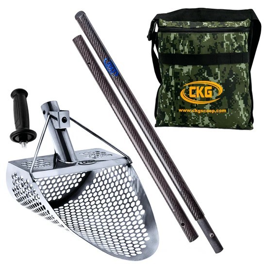 CKG Sand Scoop for Beach Metal Detecting with Carbon Handle