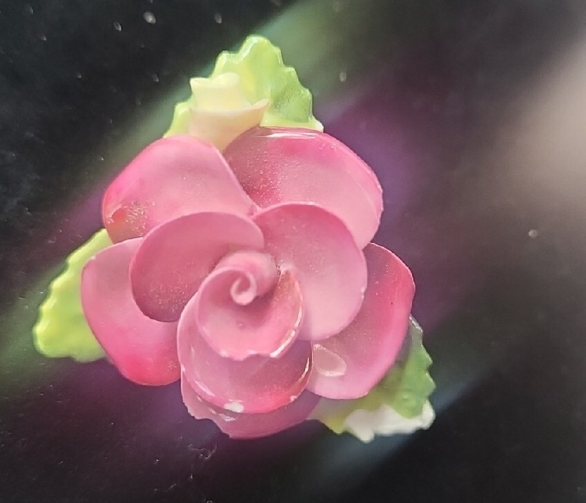 Cara China Staffordshire Pink Rose Floral Brooch Pin Vintage Made England chippe