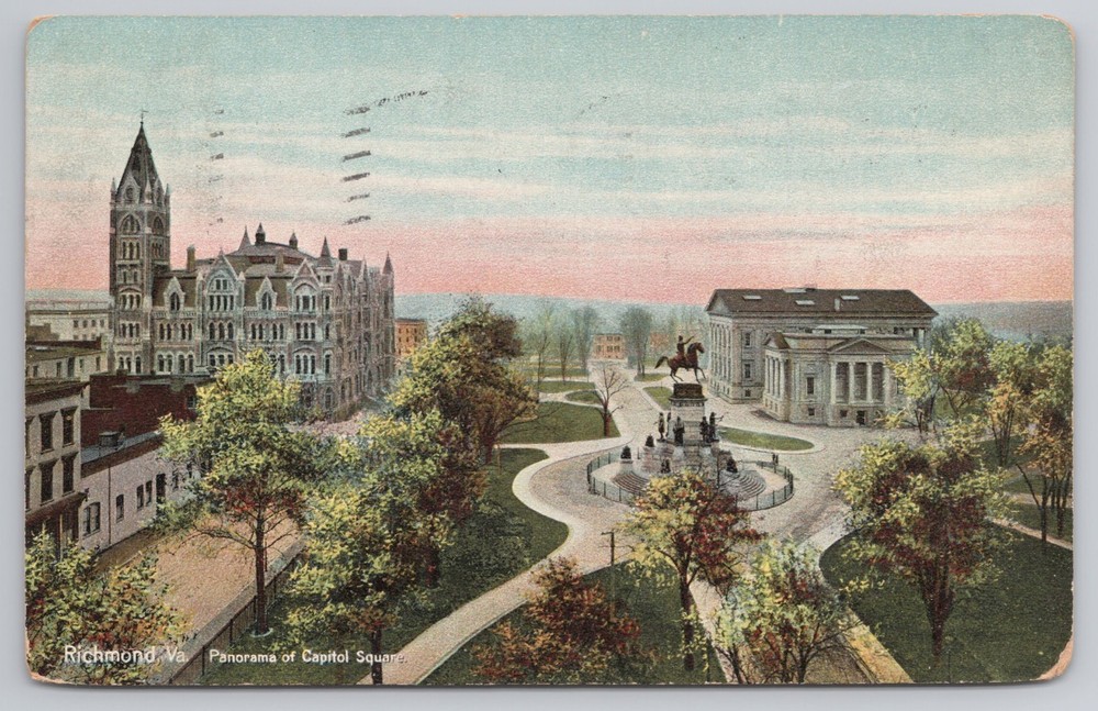Richmond Virginia VA - View of Capitol Square Posted from Richmond 1907 Postcard