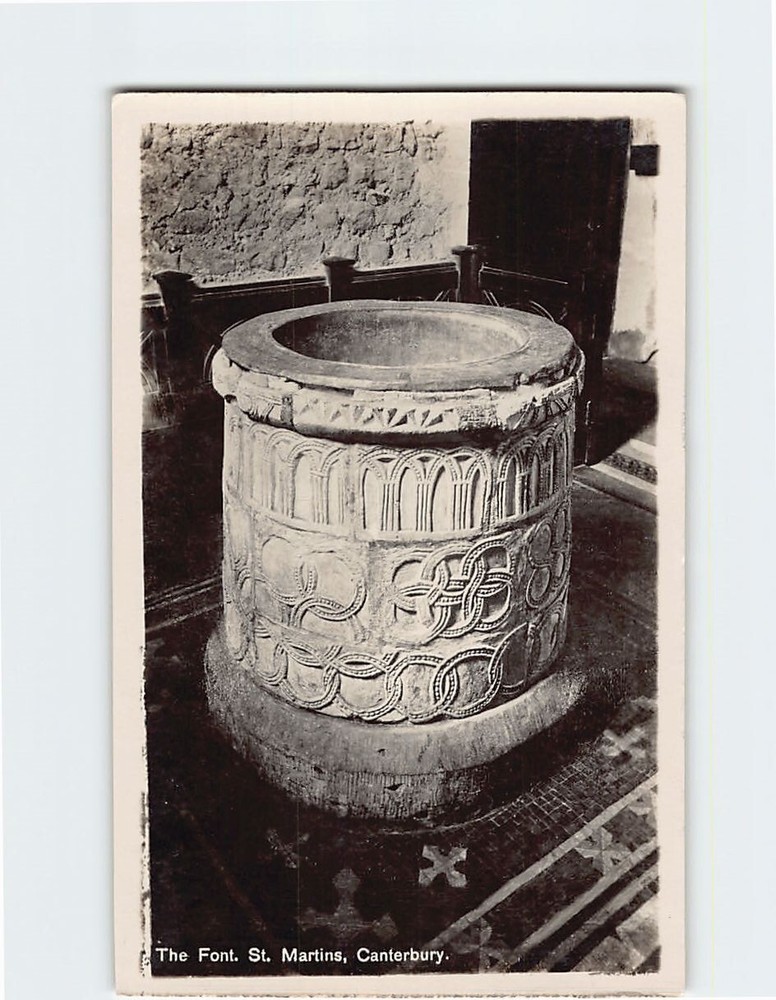 Postcard The Font St. Martins Canterbury England