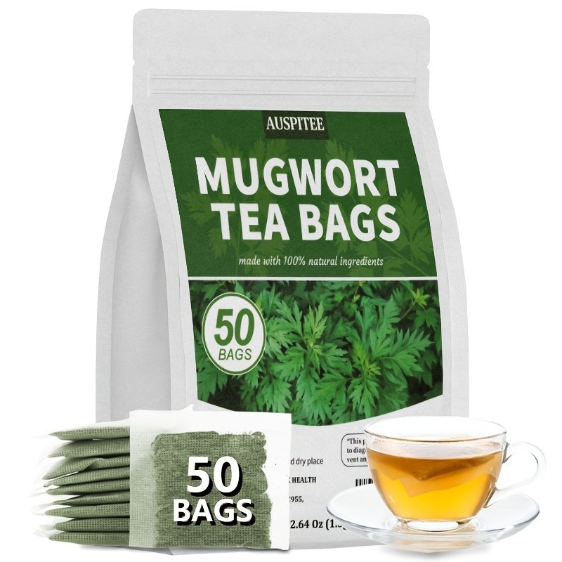 Premium Natural Wormwood Tea 50 Bags Caffeine & Additive Free Herbal
