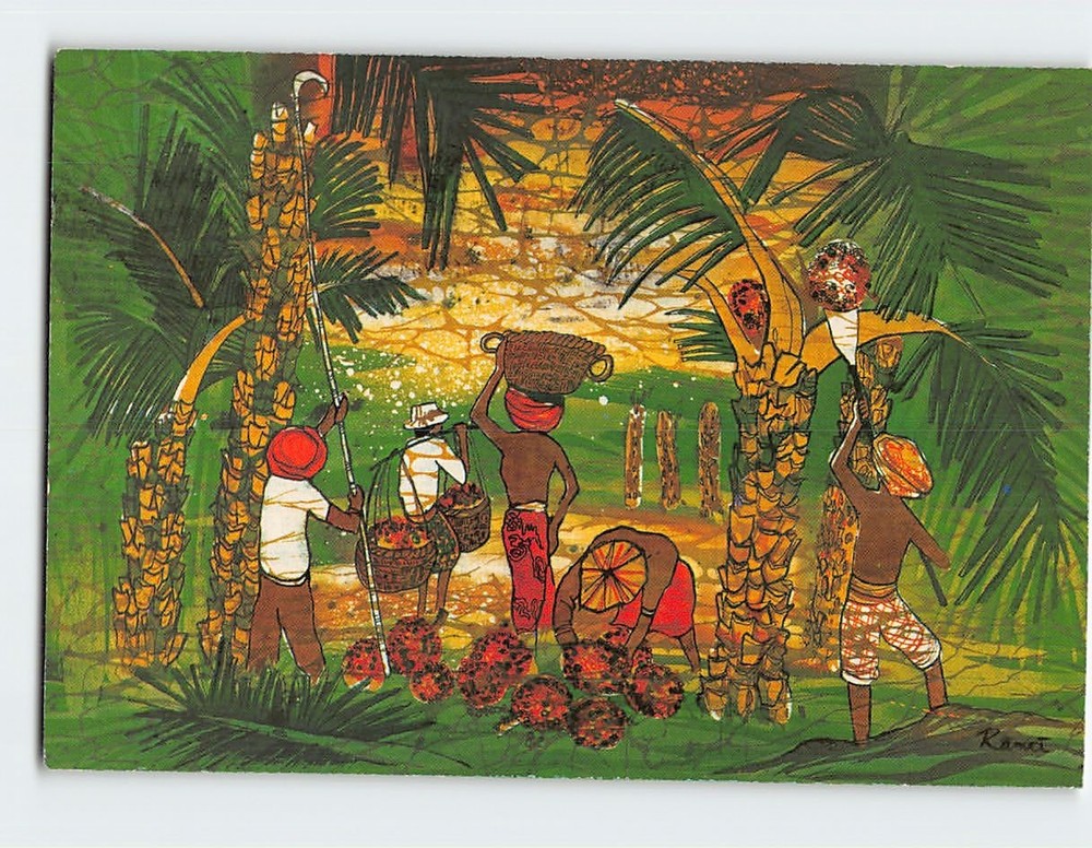 Postcard Malaysian Batik Painting National Art of Malaysia