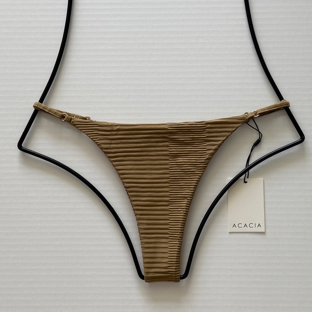 Acacia Ralphy  Bikini Bottom - Palm Dual Ribbed - High Cut, Minimal Coverage-image