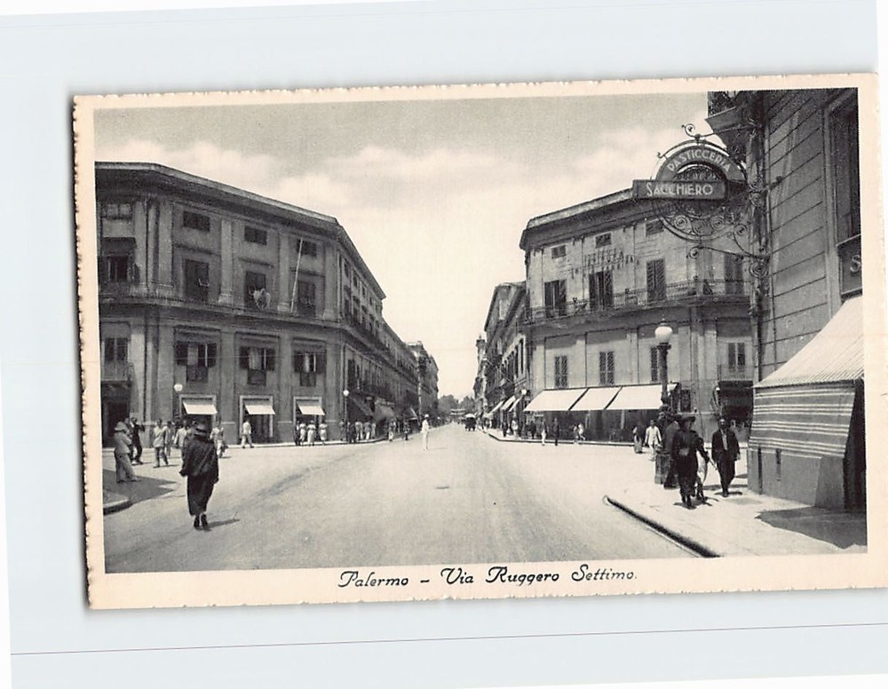 Postcard Via Ruggiero Settimo Palermo Sicily Italy