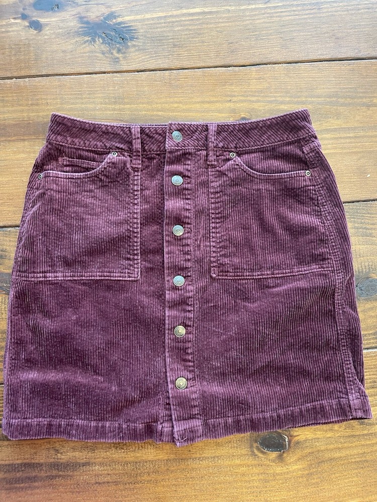 Women’s Sonoma Midi Plum Size 10 Corduroy Skirt