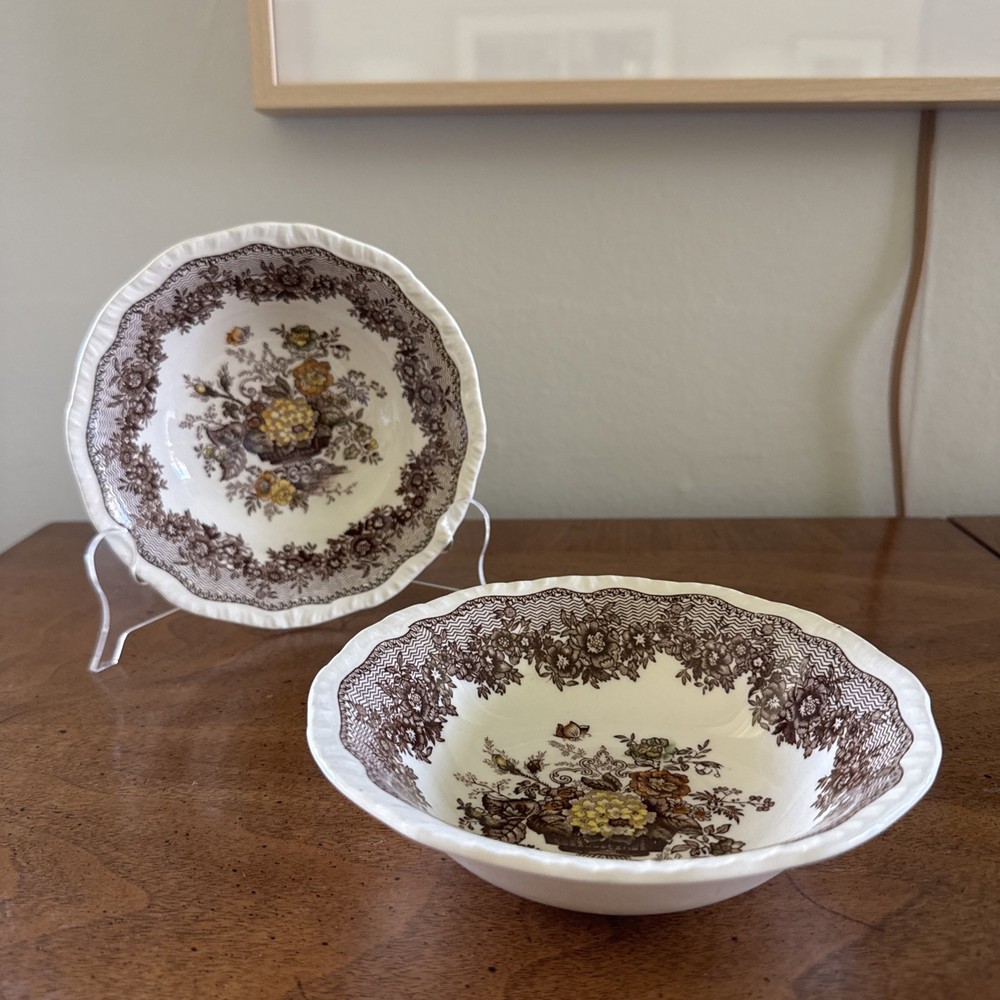 PAIR Vintage Mason's Ironstone Ascot Round Bowl, 6 1/2 Inches, Made in England