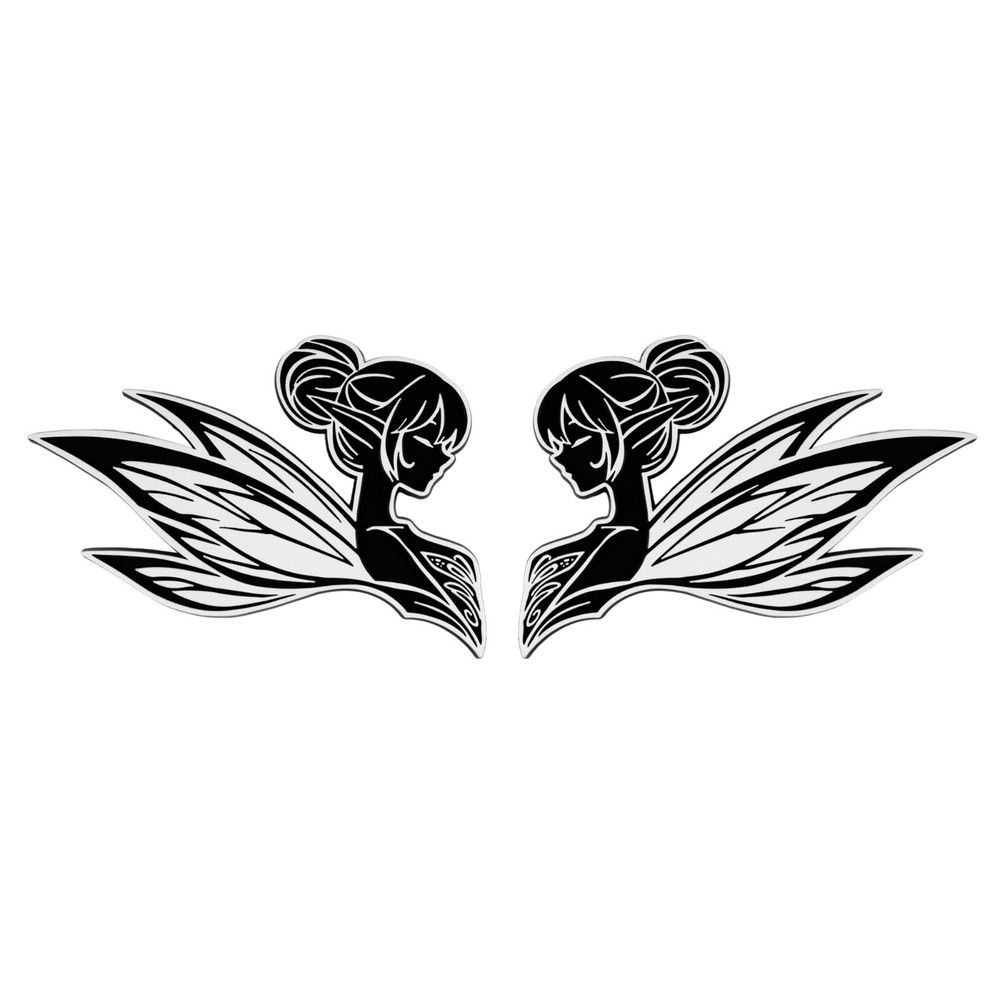 Fairy Emblem White 3D Badge Decal Set of 2 for Car Truck SUV Auto Styling