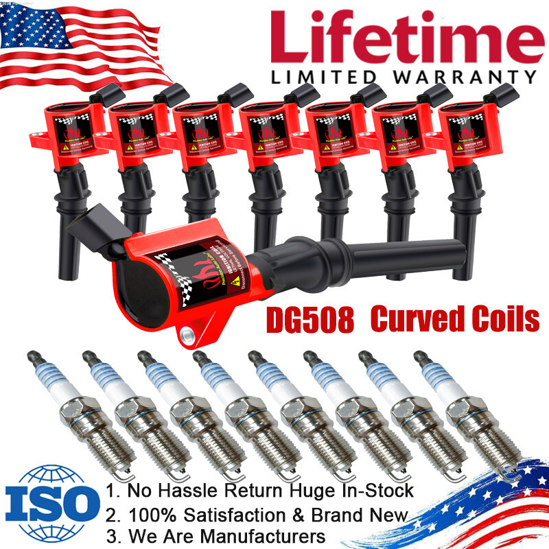8 Pack SP479 Ignition Coil & Iridium Spark Plug for Ford F150 4.6 5.4 6.8L DG508