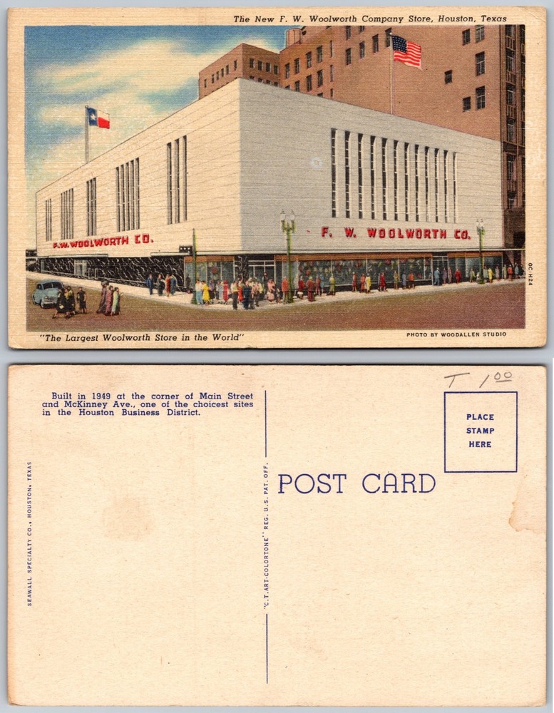 FW Woolworth Company Store Houston TX Postcard