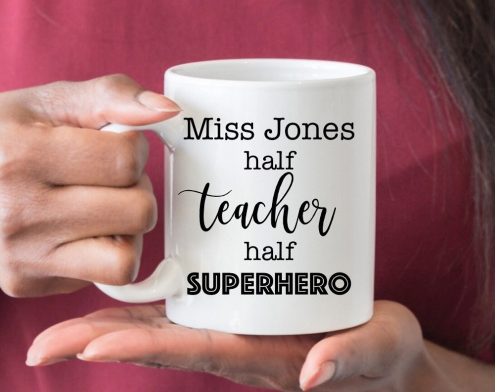 Teacher Superhero Custom Mug Teacher Gift Name On Mug Personalised Gift Gift For