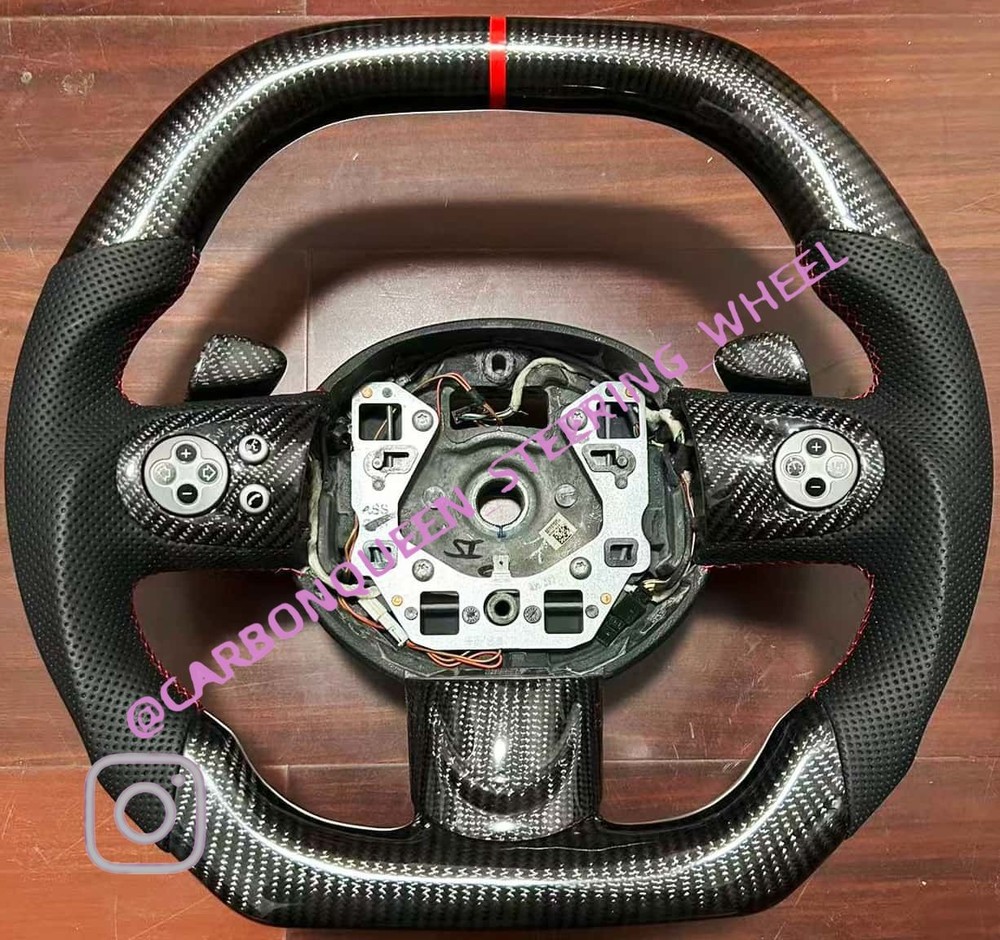 REAL  CARBON FIBER Steering Wheel FOR BMW MINI Cooper R55 R56 R60 JCW+PADDLES