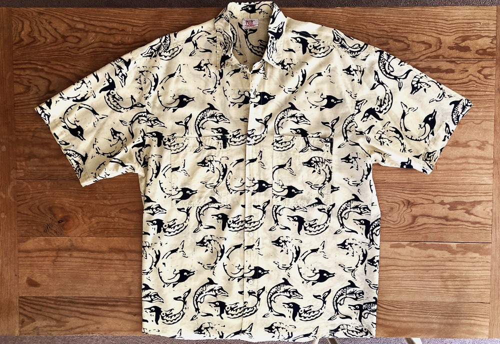 Vtg 90s New NOS Rum Reggae Men Size L Hawaiian Button Up 80s Short Sleeves Shirt