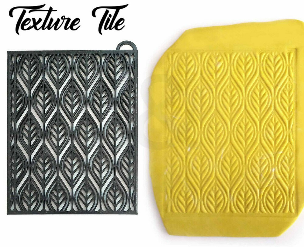 Polymer Clay Texture Stamp with Detailed LEAF Pattern Design