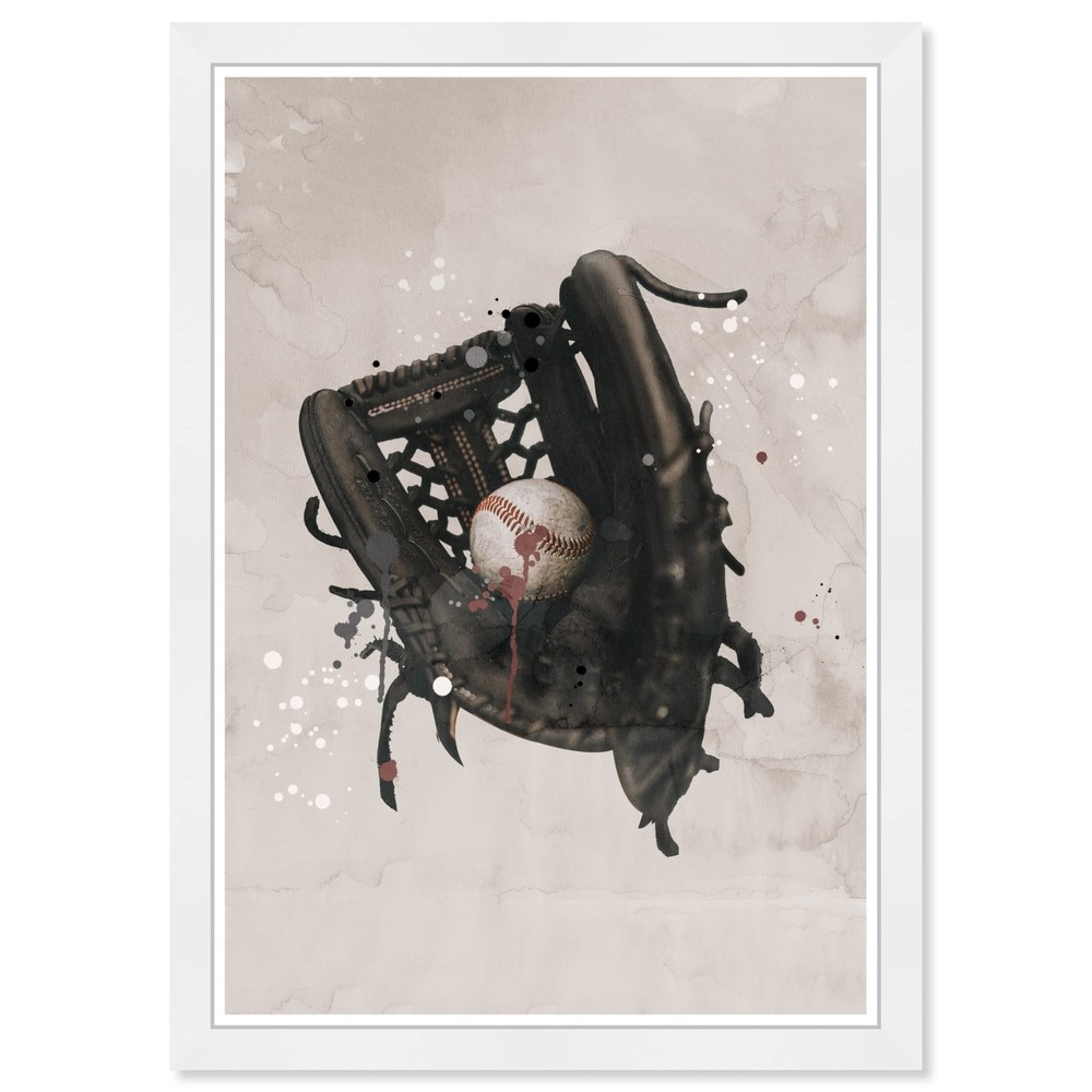 Sports and Teams Modern Softball Catcher Canvas Wall Art Baseball Glove Play ...