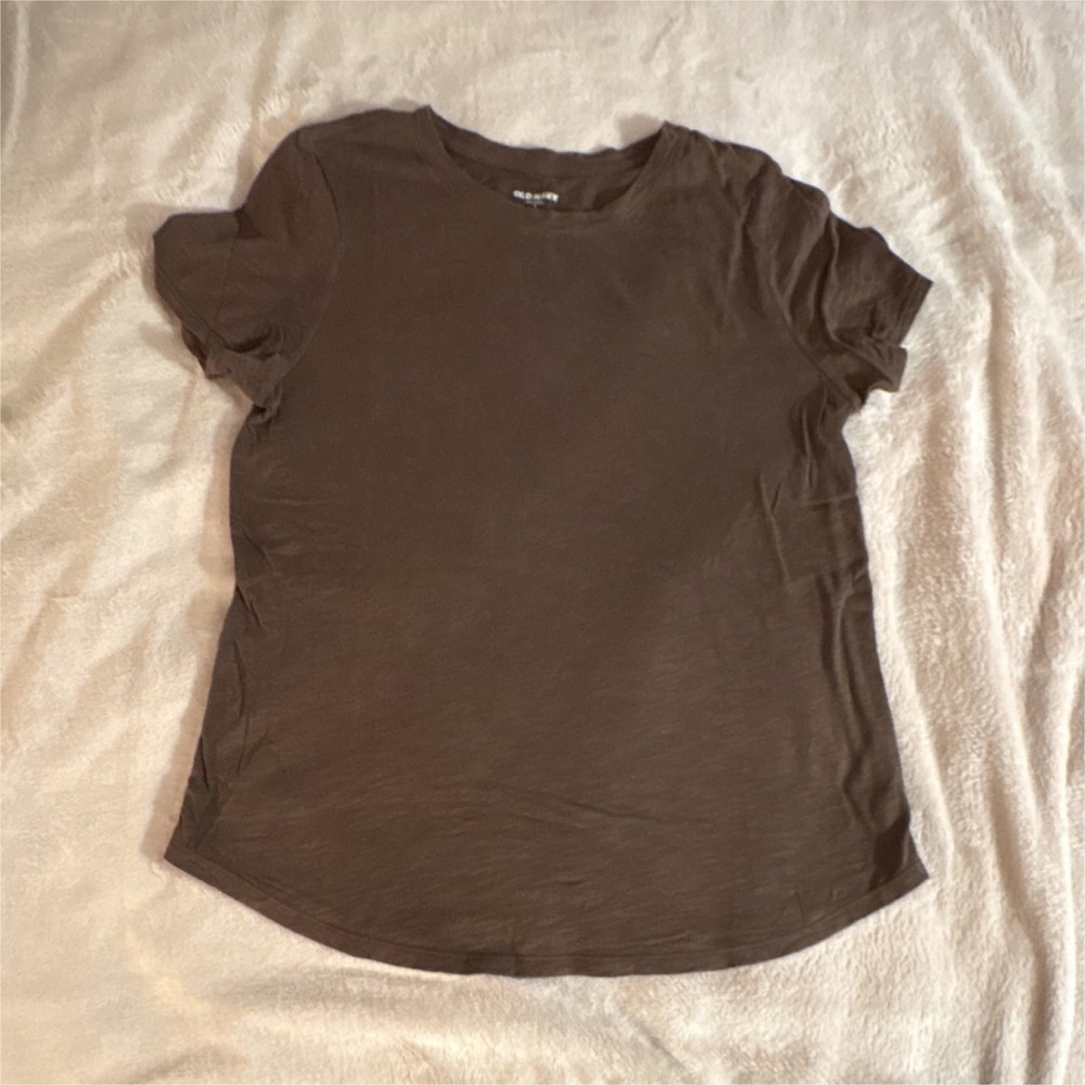 Old Navy Brown Jersey Short Sleeve Crew Neck T-Shirt Women’s M Regular